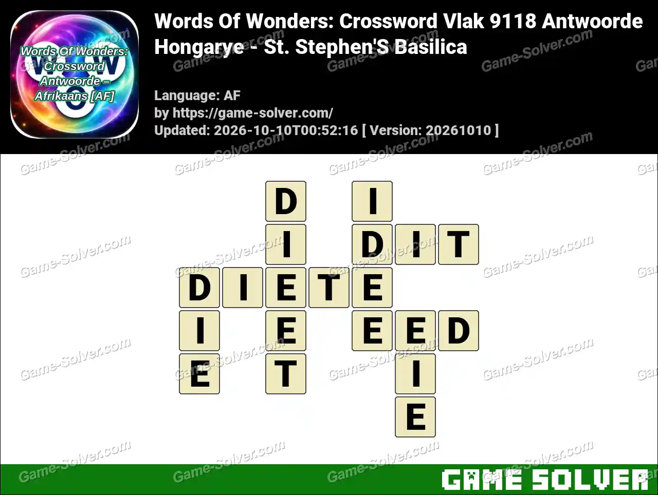 Words Of Wonders: Crossword Vlak 9118 Antwoorde – Hongarye – St. Stephen’S Basilica